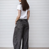 Wide Legs Jeans Pants Black - AB ESSENTIALS