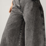 Wide Legs Jeans Pants Black - AB ESSENTIALS