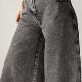 Wide Legs Jeans Pants Black - AB ESSENTIALS
