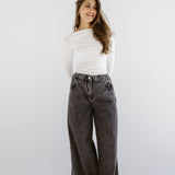 Wide Legs Jeans Pants Black - AB ESSENTIALS