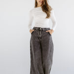 Wide Legs Jeans Pants Black - AB ESSENTIALS