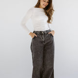 Wide Legs Jeans Pants Black - AB ESSENTIALS