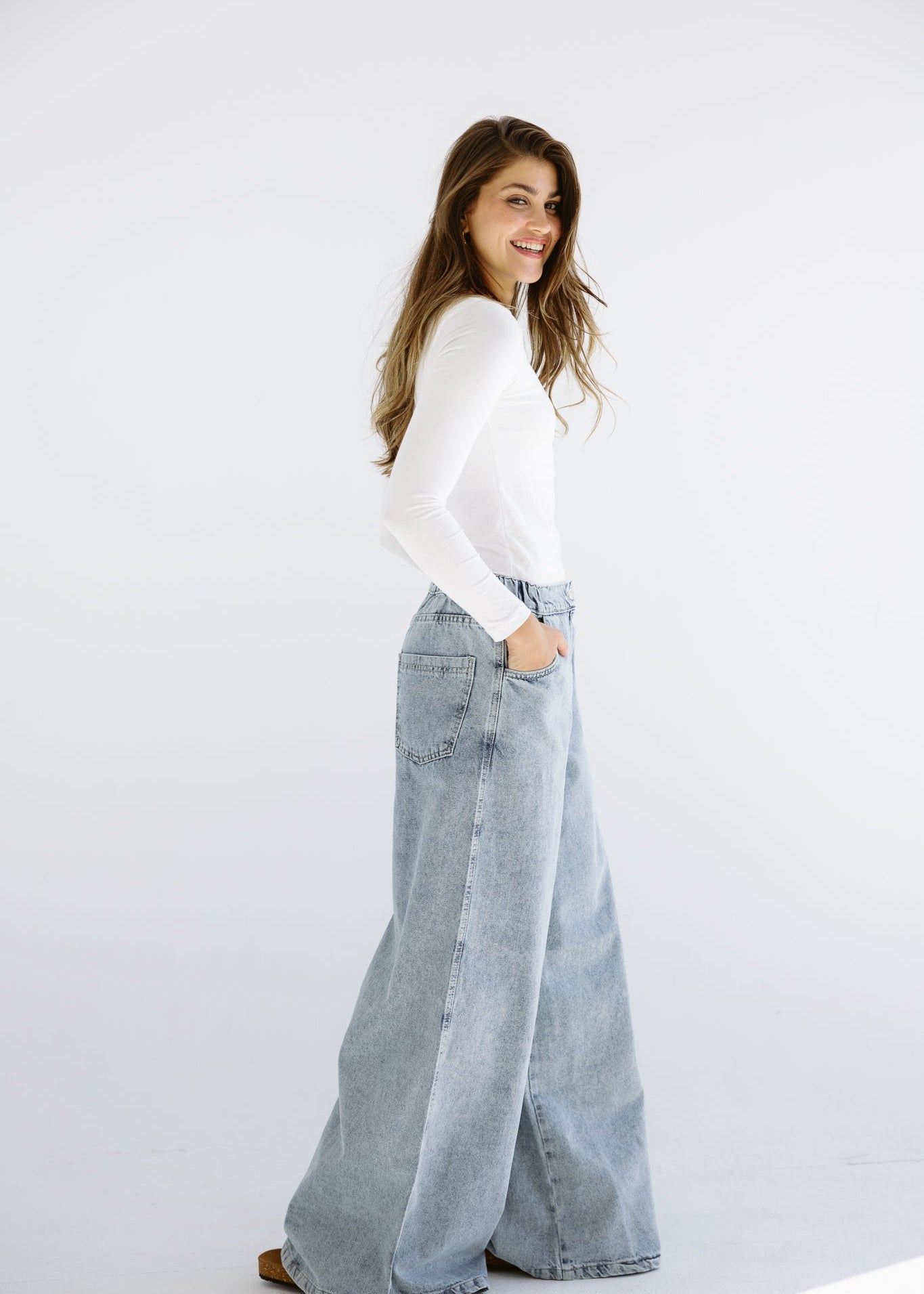 Wide Legs Jeans Pants ICE - AB ESSENTIALS