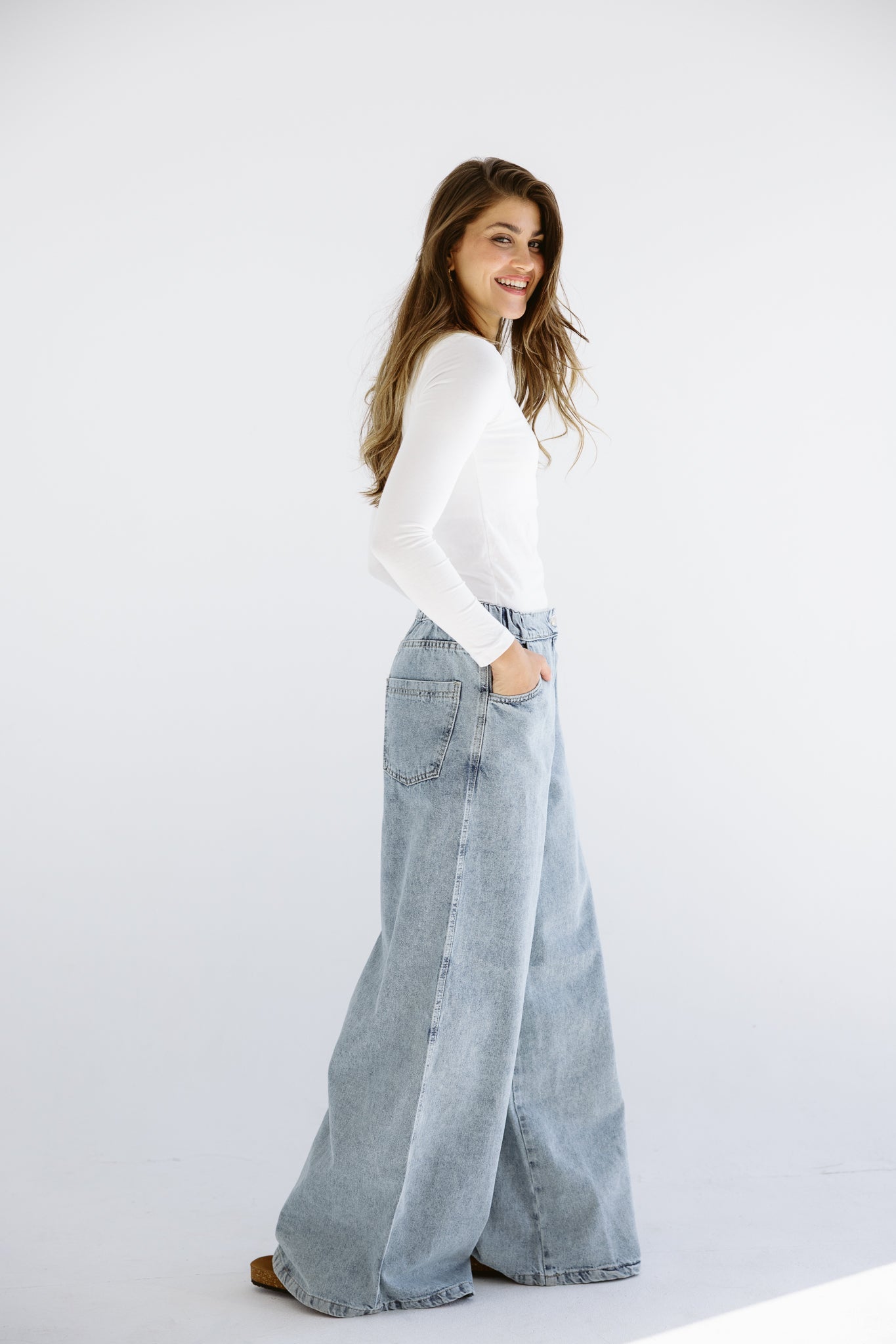 Wide Legs Jeans Pants ICE - AB ESSENTIALS