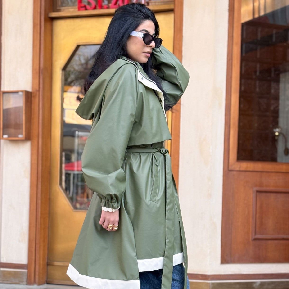 Windbreaker Coat Olive - AB ESSENTIALS