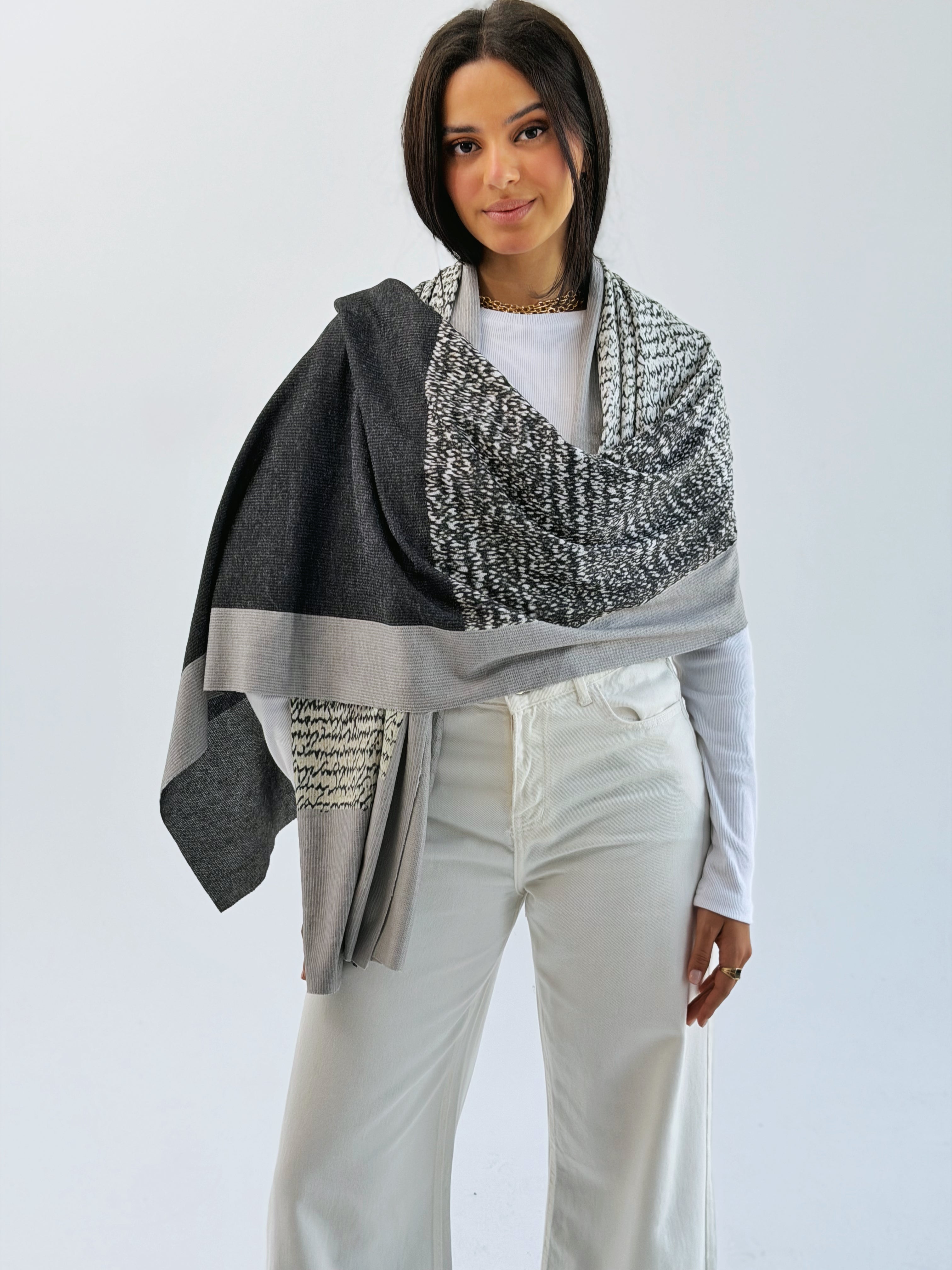 Words Wool Shawl - AB ESSENTIALS