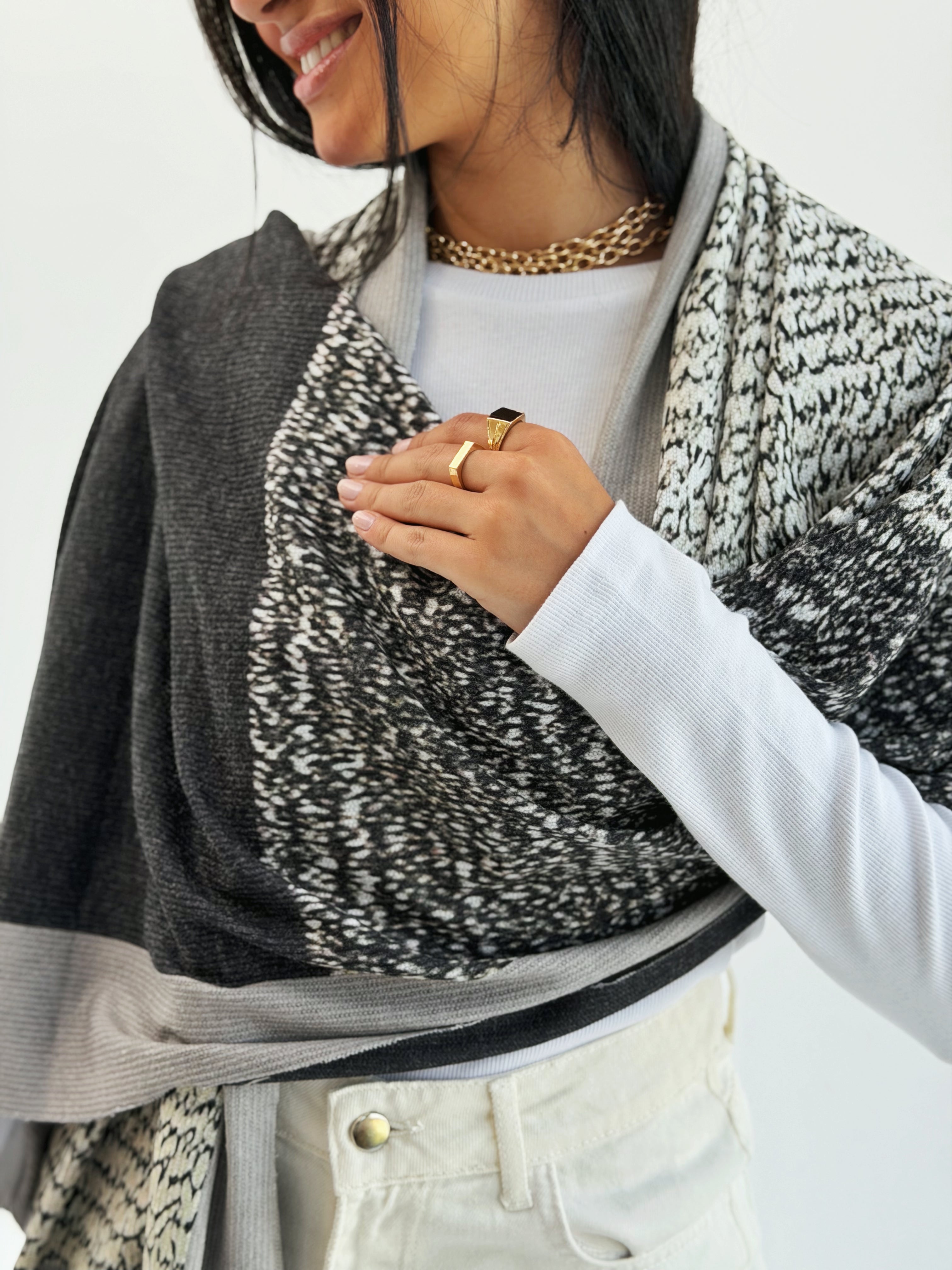 Words Wool Shawl - AB ESSENTIALS