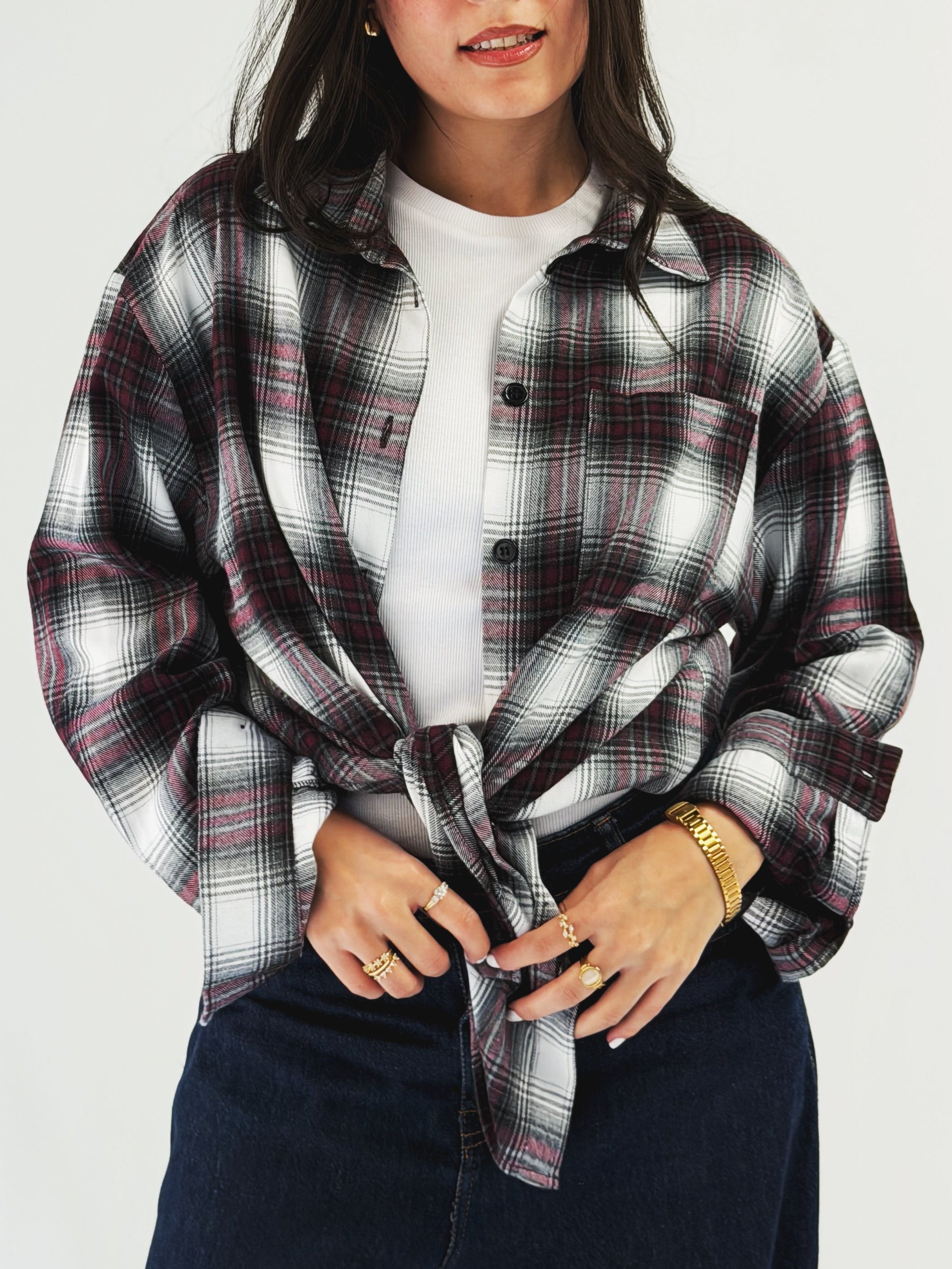 Wrap Up Shirt Burgundy - AB ESSENTIALS