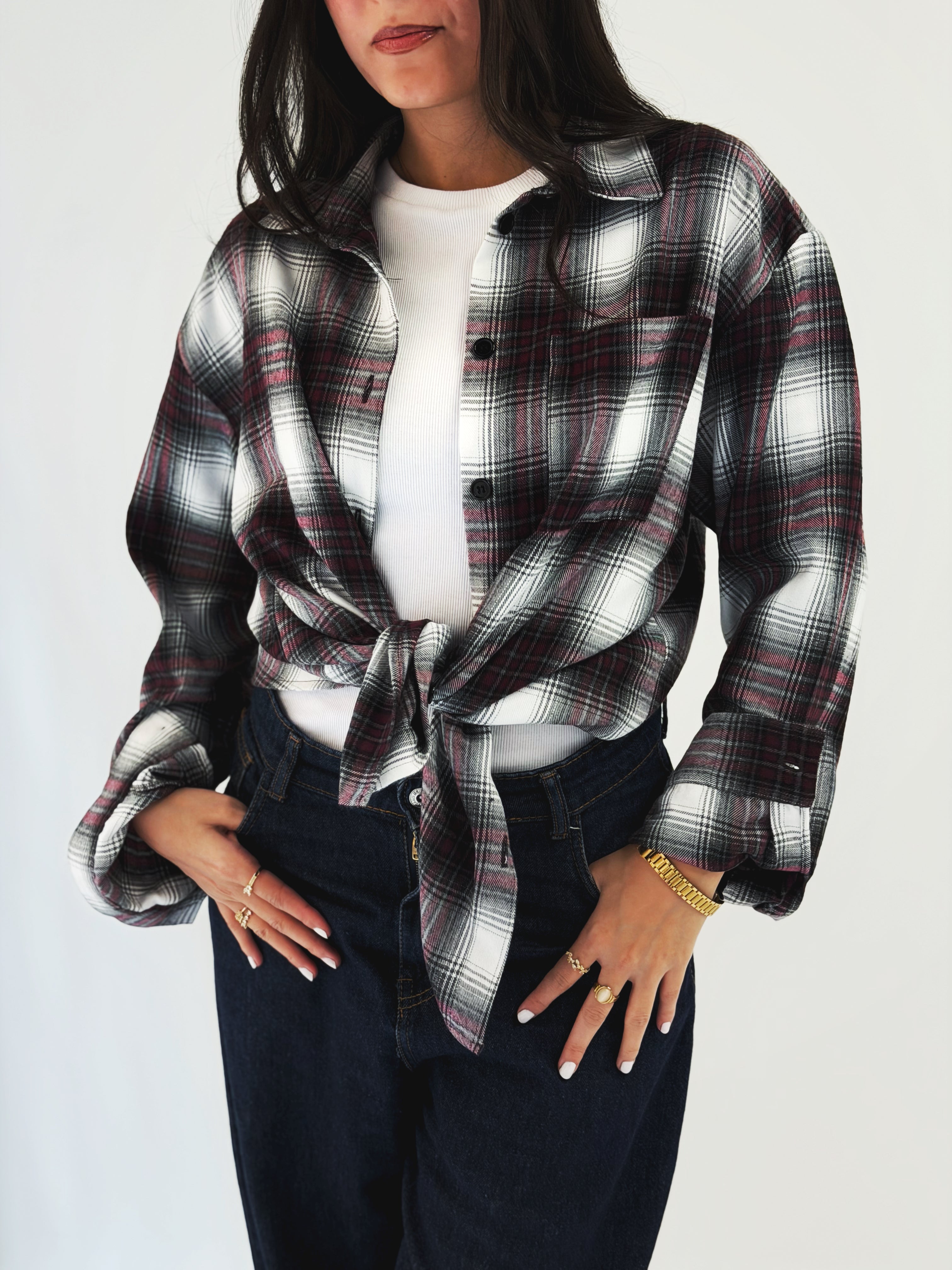 Wrap Up Shirt Burgundy - AB ESSENTIALS